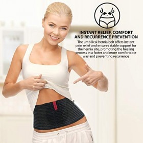 ORTONYX Ceinture pour hernie ombilicale haut de gamme pour hommes et femmes/Reliure abdominale 6,25 "avec coussin de support 