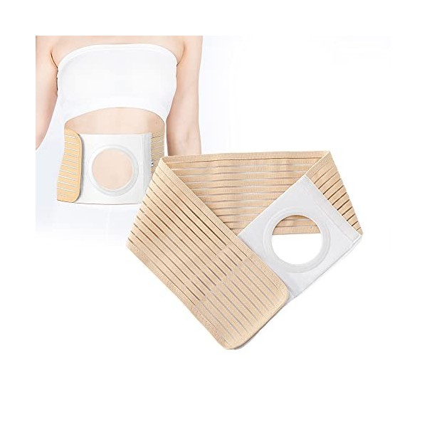 Heagimed Ceinture de soutien pour stomie pour homme, ceinture de sac de stomie ajustable avec coussin de compression, taille 