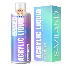 Saviland Liquide Acrylique, 120ML Professionel Monomer Acrylique Ongle Non-Jaune, Liquide Acrylique pour Ongles, Resine Ongle
