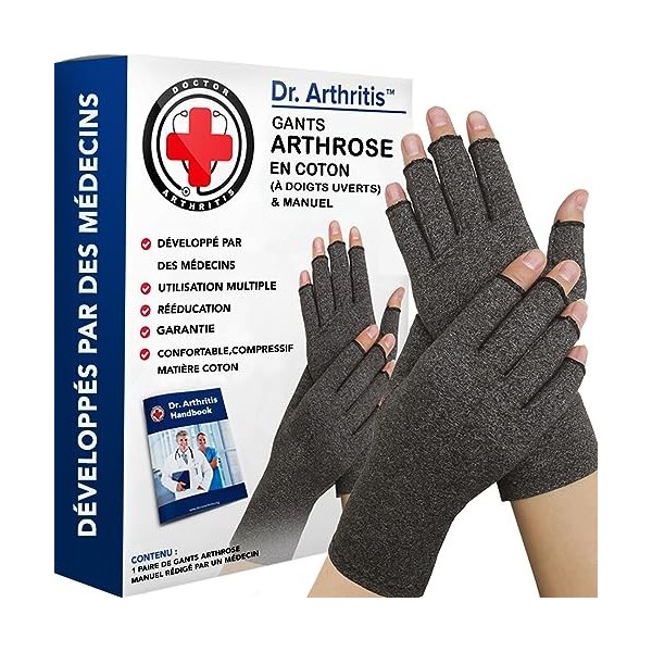 Dr. Arthritis Gants Arthrose Conçus par des Médecins, Orthese Pouce : Soulagement des douleurs des mains, Attelle Pouce Homme