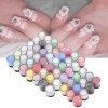 Poudre à ongles, 12/18/24 couleurs ensemble de poudre acrylique, Gel UV Poudre Ongles Glitter Crystal Nail Art Tips Nail Art 