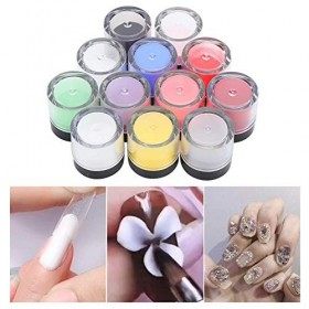 Poudre à ongles, 12/18/24 couleurs ensemble de poudre acrylique, Gel UV Poudre Ongles Glitter Crystal Nail Art Tips Nail Art 