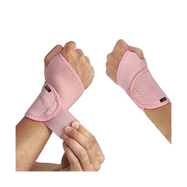 Attelle Bandage Poignet 1 Paire, Noir Poignet Musculation de Force Support Bandage élastique , Idéal pour Douleurs Articulair