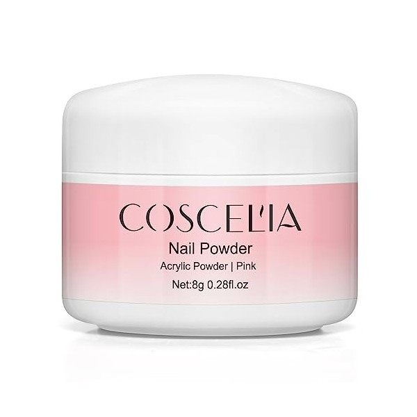 Coscelia Acrylic Powder 8g Acrylic Nail Powder pour ongles acryliques, extension d’ongles, pas de durcissement avec lampe à o