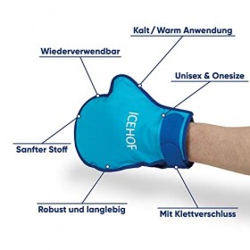 ICEHOF Gants de refroidissement [2x] Matériau Souple - Thérapie par le froid et la chaleur pour les mains, les doigts pour la