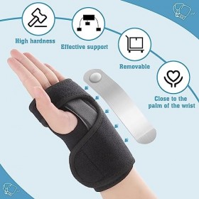 PAEFIU Attelle de Poignet, 2 Pcs Atelles Canal Carpien Main Droite Gauche, Support de Poignet Orthèse Élastique de Poignet Sp