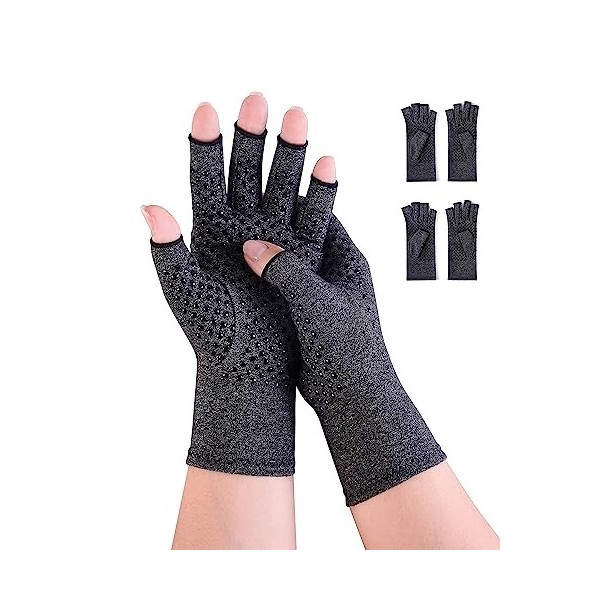 Gants Anti Arthrose Gants de Compression pour Douleur Canal Carpien Puressentiel Articulations et Muscles Doigts Gants Femme 