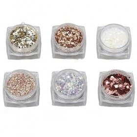 Paillettes de Poudre de Pierre de Coquille Dongle, Décoration de Bricolage Couleurs Mélangées Pierre de Coquille de Manucure