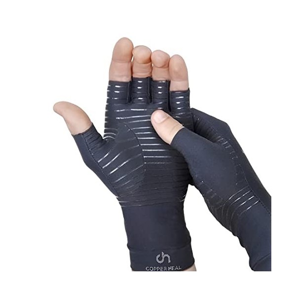 COPPER HEAL Gants Compression Soigner Arthrite - Meilleur gants Medico en cuivre pour la polyarthrite rhumatoïde du canal car