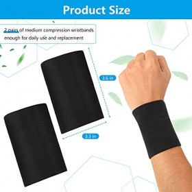 2 Paires Poignet de Compression Support de Bande de Poignet Attelle de Soutien pour Bracelets Élastiques pour Tennis, Gym, Sp