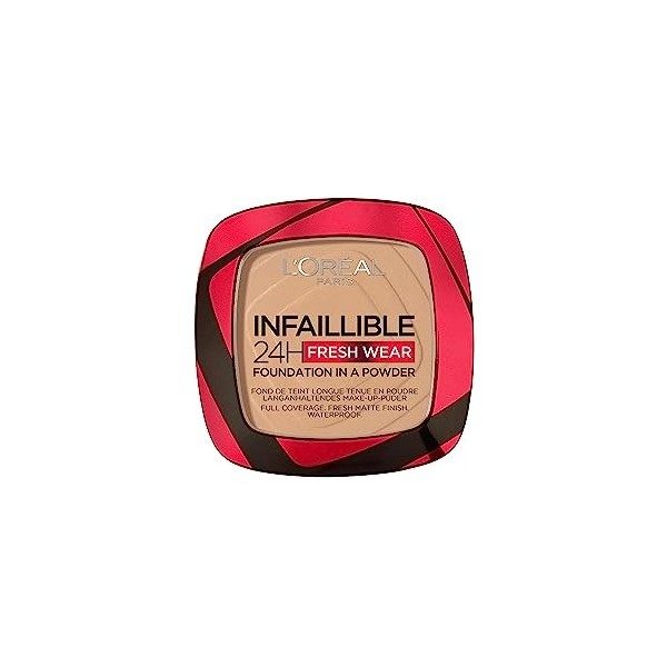 LOréal Paris - Fond de Teint Poudre Longue Tenue - Waterproof - Infaillible 24H Fresh Wear - Teinte : Beige Doré 140 - 53 