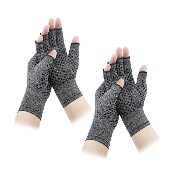 Lot de 2 paires de gants de compression pour larthrite,Attelle de poignet,Antidérapante,Aide à augmenter la circulation sang