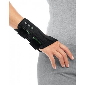 Mueller Greenline Fitted Wrist Brace, bandage pour poignet, noir, taille S/M droite
