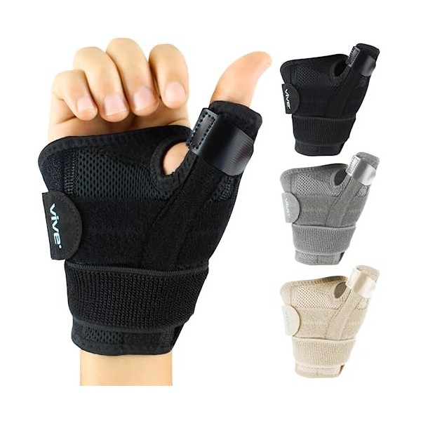 Arthritis Thumb Splint by Vive - Adjustable Thumb Support With Velcro Straps - Thumb Stabilizer Perfect for Treating Arthriti