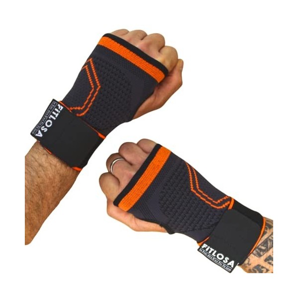 FITLOSA® | 2 Set | Attelle Poignet Sport | Protège Musculation | Respirante | Maintien Protection | Bande Bandage | Réglable 