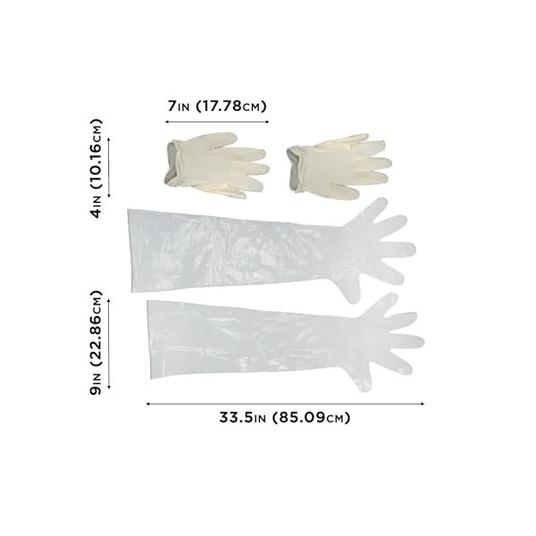 Allen Field Ensemble de gants de coiffure pour poignets et épaules, Homme, 516, blanc, 6 pairs of each