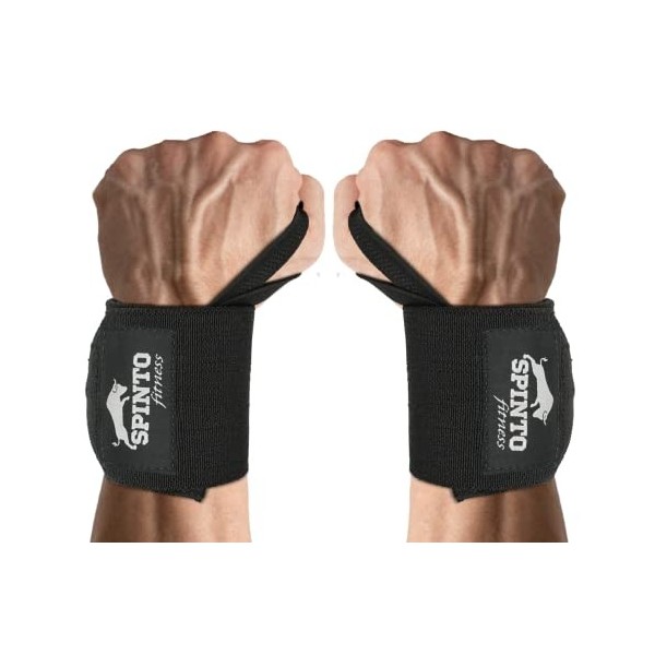 Spinto Fitness Bandages de poignet pour haltérophilie pour homme/femme - Robustes - 45,7 cm - Qualité professionnelle - Sangl