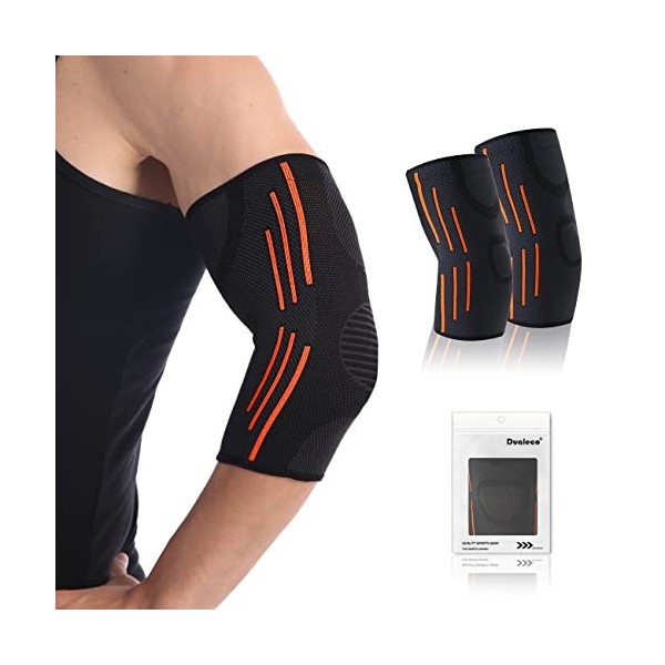 Dualeco Coudiere 1 Pièce, Antidérapant Compression Coudière De Maintien Musculation/Sport/Crossfit, Respirant Attelle Coude, 