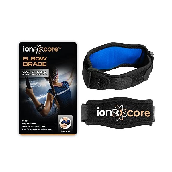 ionocore Coudiere Tendinite - Protection pour Fitness à domicile - Coude du golfeur avec coussin de Compression EVA - Soulage