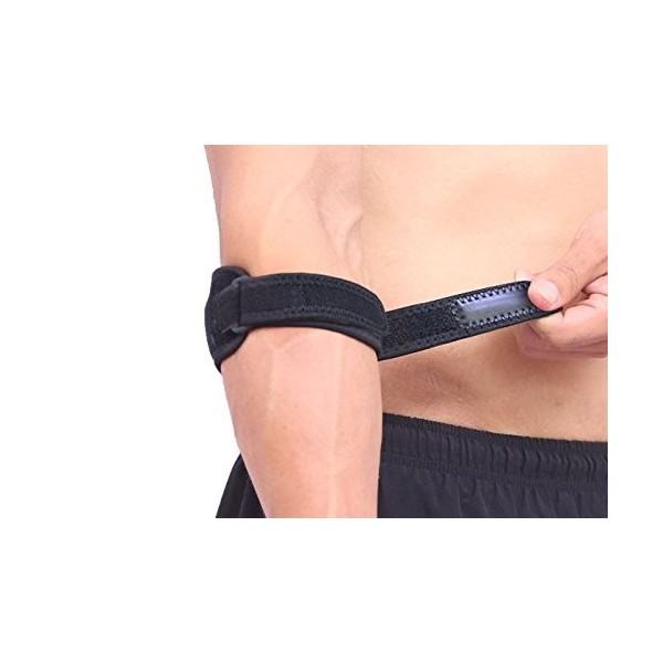 2 Pack Tennis Elbow - Paquet de 2 sangles de maintien de coude, ajustable en néoprène coudières avec coussinet de compression