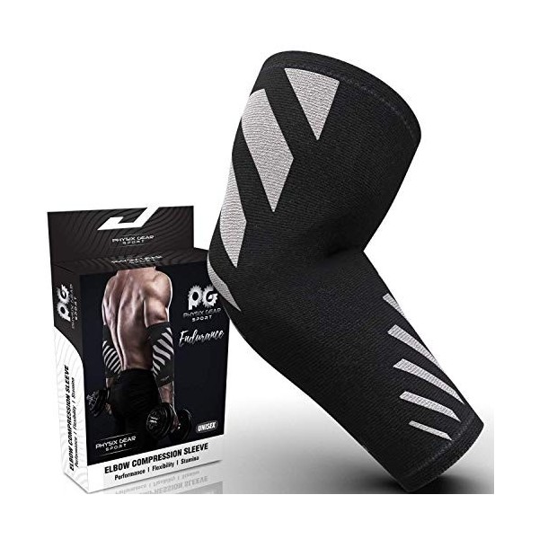 Physix Gear Sport coude tendinite, bras et manchon de compression pour coude de tennis, musculation et épicondylite coudière,