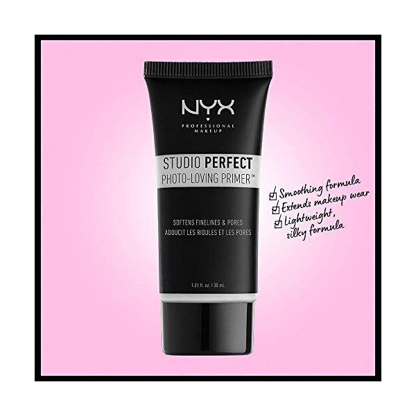 NYX Professional Makeup Base de teint Studio Perfect, Teint Uniformisé, Action Ciblée Pores et Ridules, Teinte : Clear