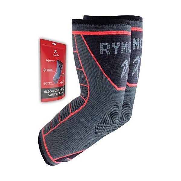 Rymora Paire de Manchons de coude pour Homme et Femme - Attelle de Bras Parfaite pour Le Tennis Elbow, Golfeur, haltérophilie