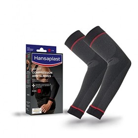 Hansaplast Paire de manchons de compression pour bras - Soutient les muscles - Coudière avec compression - Favorise la récupé