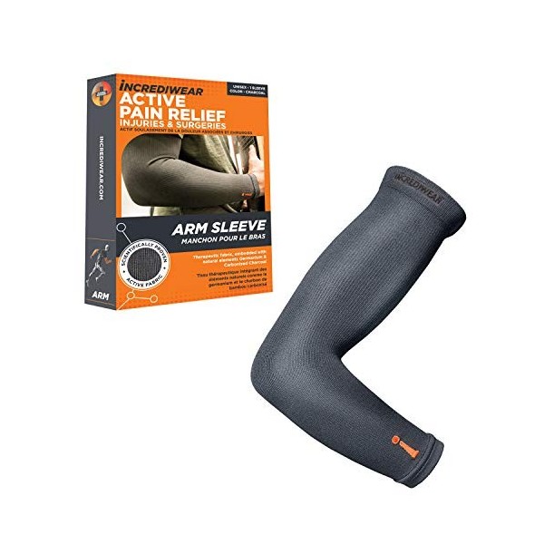 Incrediwear Inc Sleeve Incrdibrace, Charcoal, L Pack of 1 Mixte