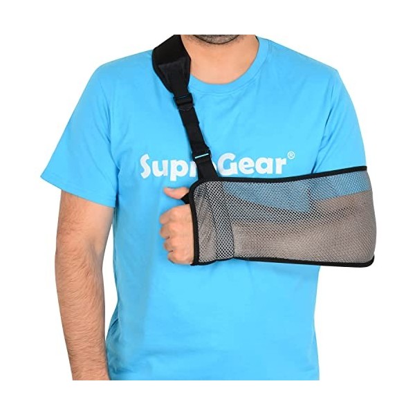 supregear Écharpe de Bras, Sling Bras Écharpe de Bras en Maille, Bride Dimmobilisation de Bras Dépaule Légère Support de St