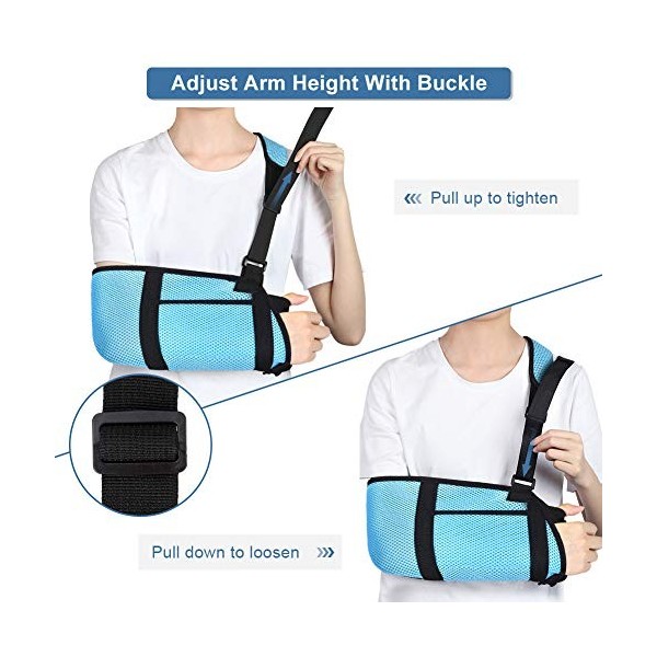 Écharpe de Bras pour Bras Gauche/Droit, Réglable Enfant Écharpe Immobilisation Bras, Écharpe Médicale pour Soutien du Bras, M