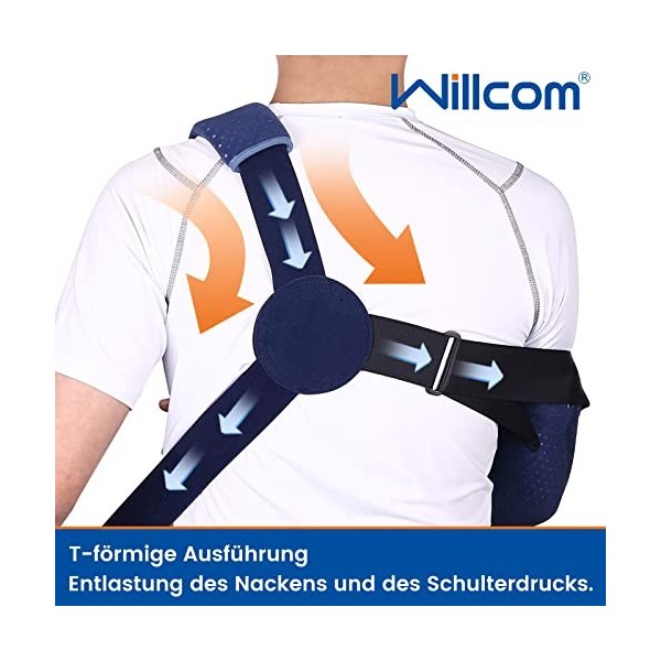 Willcom Écharpe de Bras, Médicale Attelle Epaule Immobilisateur pour soutien du pour Blessures, Support de Coiffe des Rotateu