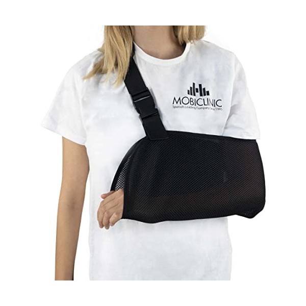 Mobiclinic, Echarpe d’Immobilisation du Bras, Filet 3D, Respirant, Taille unique, Marque Européenne, Sangle Réglable, Avant-b