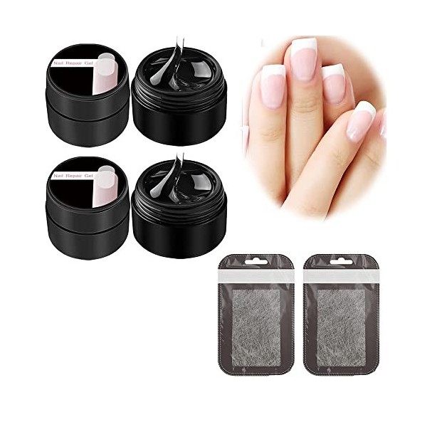 Gel de réparation des ongles pour extension des ongles et kit de réparation de ongles en fibre de verre pour ongle naturel fi