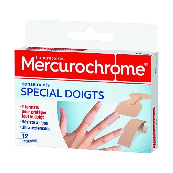 MERCUROCHROME - Pansements Spécial Doigts - Boite de 12 pansements