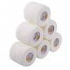 AMATHINGS 6 pièces Bandages Bandages auto-adhésifs cohésifs BLANC Bandage élastique 5 CM Largeur 4,5 M Longueur pour les doig