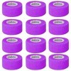 Amathings Lot de 12 pansements adhésifs Mauve 2,5 cm de large 4,5 m de long Pour les doigts Sans colle