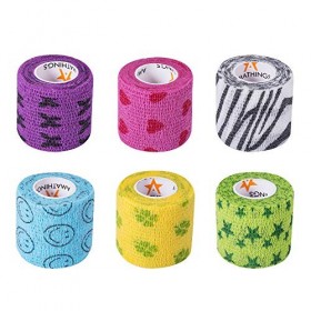 AMATHINGS Lot de 12 pansements autoadhésifs Pansement autocollant 5 cm de large et 4,5 m de long Bandage adhésif pour doigts,