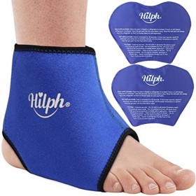 Hilph Poche de Glace Cheville Pied en Gel, Réutilisable Compresse Chaud Froid Pack pour Operatoire, Entorse à la Chevillere, 