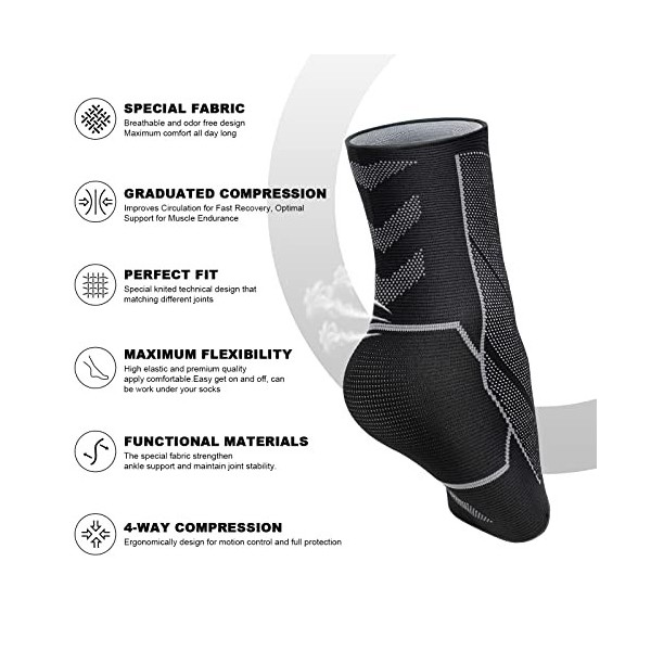 ACWOO Attelle Cheville Sport, 1 Paire Maintient Cheville, Soutien du Tendinite Tendon Achille et Fasciite Plantaire, soulage 