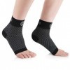 CAMBIVO Chevillere Entorse 2 Paires, Chaussettes de Compression Femme Homme, Chevillere Sport, Bas Contention pour Running, F