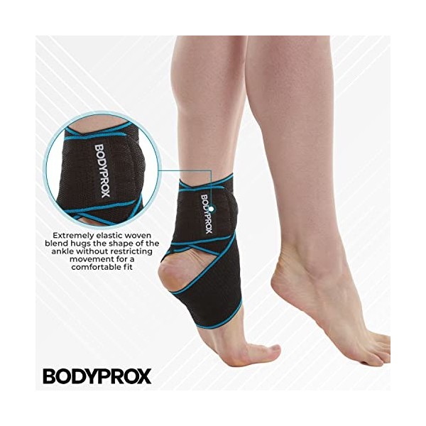 Bodyprox Chevillère réglable - Protection cheville pour pratique du sport - Taille unique pour hommes et femmes