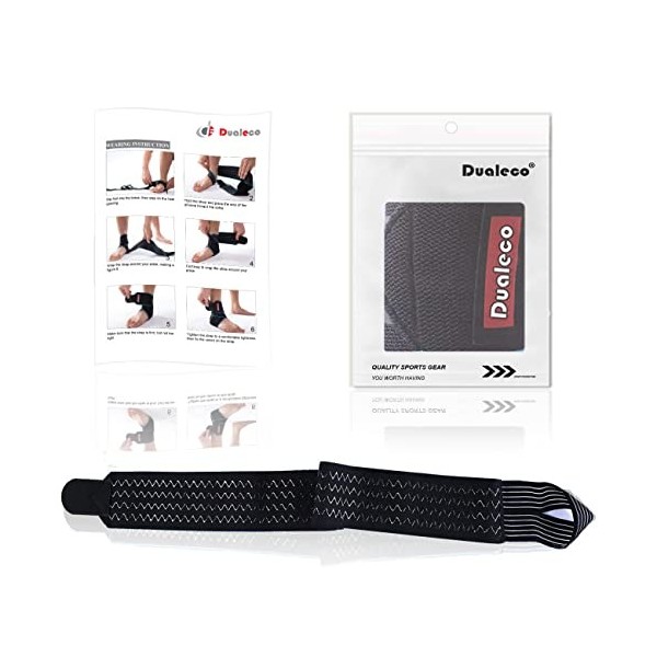 Dualeco Réglable Chevillere 1 Pièce, Attelle Cheville Sport/Football/Running, Chevilliere De Maintien Ligamentaire, Strapping