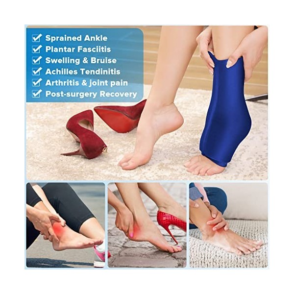 Poche de glace cheville Chevillère pour blessure à la tendinite dAchille, poche froide en gel réutilisable pour la thérapie