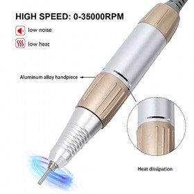 Stylo de Perceuse à Ongles électrique 35000 Tr/min, Pièce à Main de Remplacement de Perceuse à Ongles, Outil de Polissage de 