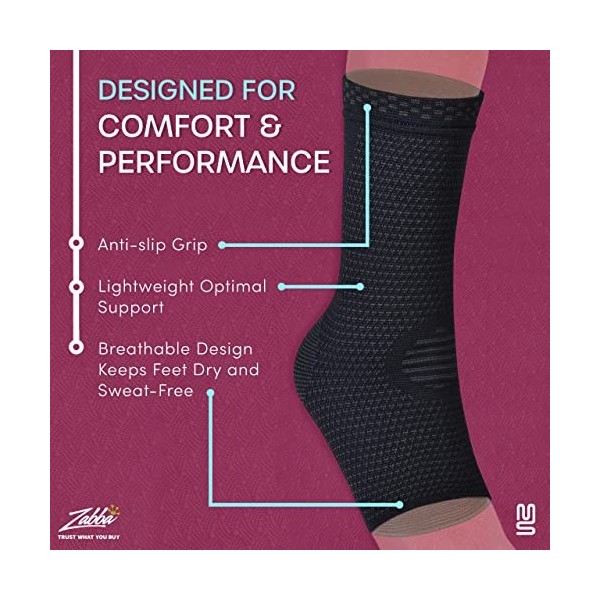 Modetro Sports Bandage de compression à la cheville avec sangle libre, support du tendon pour endommager les ligaments Moyen 