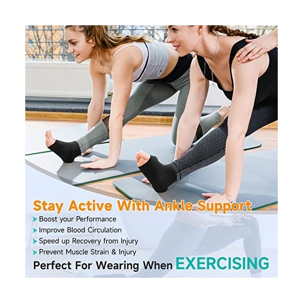 TOFLY Chaussettes de fasciite plantaire, 1 paire Chaussettes de compression de soins des pieds pour Arch Support Femmes & H