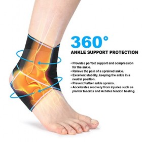 ACWOO Attelle Cheville Sport, 2 Pièces Cheville Respirant Réglables avec Bandes en Silicone Antidérapantes, Support de Chevil