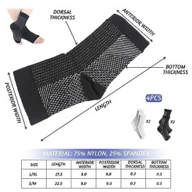 NHYDZSZ 4 Paires Attelle Cheville,Sport AntidéRapant Compression ChevillèRe,Soutien Du Tendinite Tendon Achille Et Fasciite P