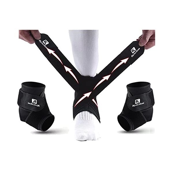 Protege Cheville RéGlable Sport Football éLastique ChevillèRe pour Support Pied Bandage Orthese Maintien Tibia Strapping de C